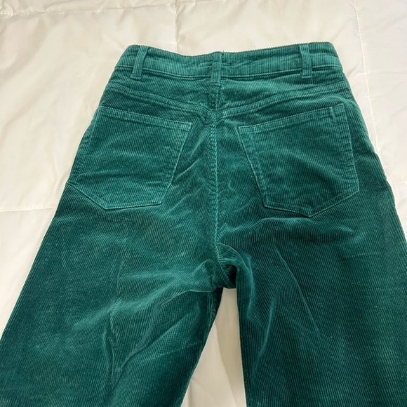 Green Corduroy Flare Pants - Picture 3 of 6